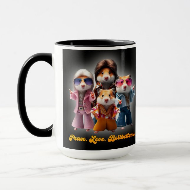 Funny Peace. Liebe. Knochenböden. Hamster Supergro Tasse (Links)