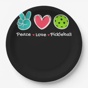 Funny Peace Liebe Pickleball Park/Garten Liebe Pic Pappteller