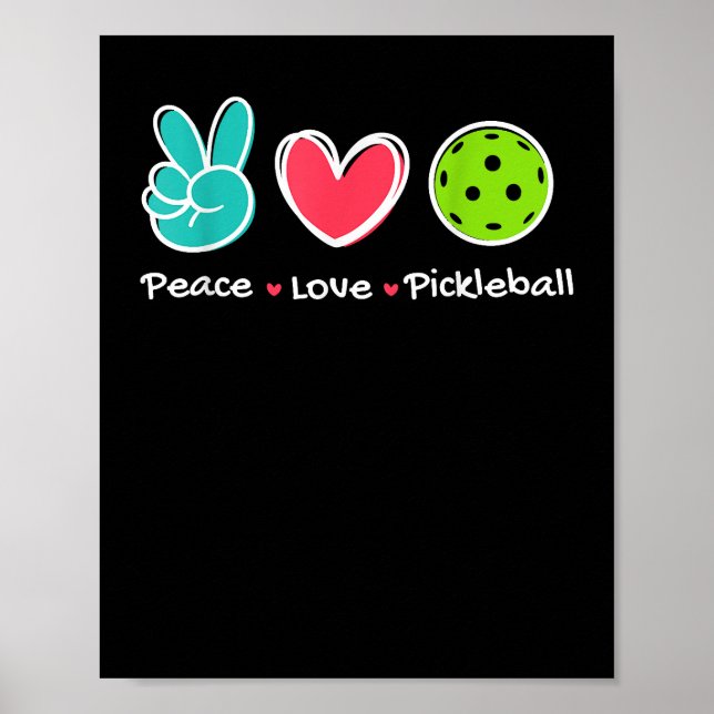 Funny Peace Liebe Pickleball Park/Garten Liebe Pic Poster (Vorne)