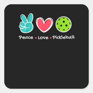 Funny Peace Liebe Pickleball Park/Garten Liebe Pic Quadratischer Aufkleber
