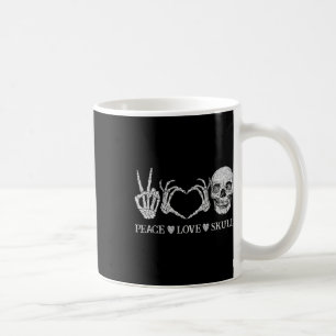 Funny Peace Liebe Skull Skeleton Hands Halloween Kaffeetasse