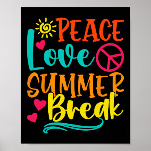 Funny Peace Liebe und Summer Break Vacay Vibes Bea Poster