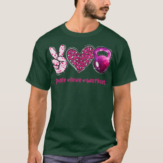 Funny Peace Liebe Workout Gym Lifting Gymer Valent T-Shirt