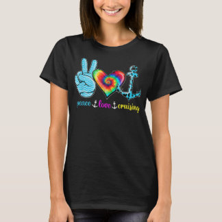 Funny Peace Love Cruising Sailing Cruise Tropical T-Shirt