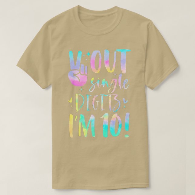 Funny Peace Out Single Digits Im 10. Lebensjahr T-Shirt (Design vorne)