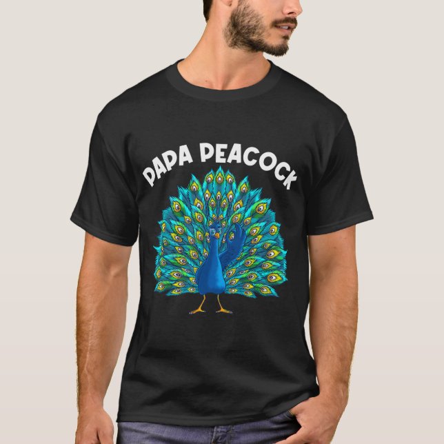 Funny Peacock Geschenk für Vater Männer Pfau Lover T-Shirt (Vorderseite)