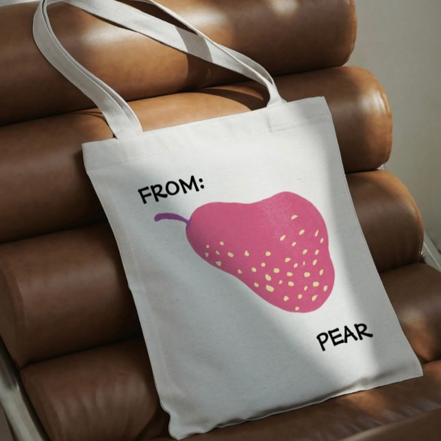 Funny Pear Pun – “From: Pear” Pop Art Fruit Canva Tragetasche (Von Creator hochgeladen)