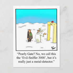 Funny Pearly Gates Spaß Postcard Postkarte