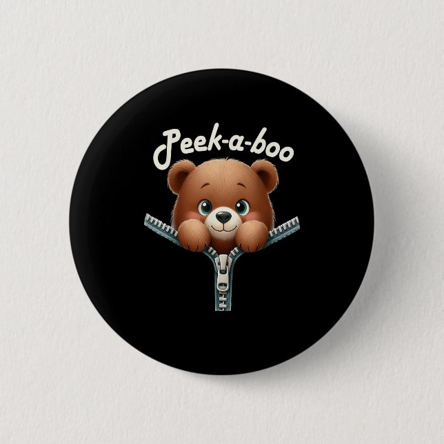 Funny - Peekabo - Bär Button (Vorderseite)