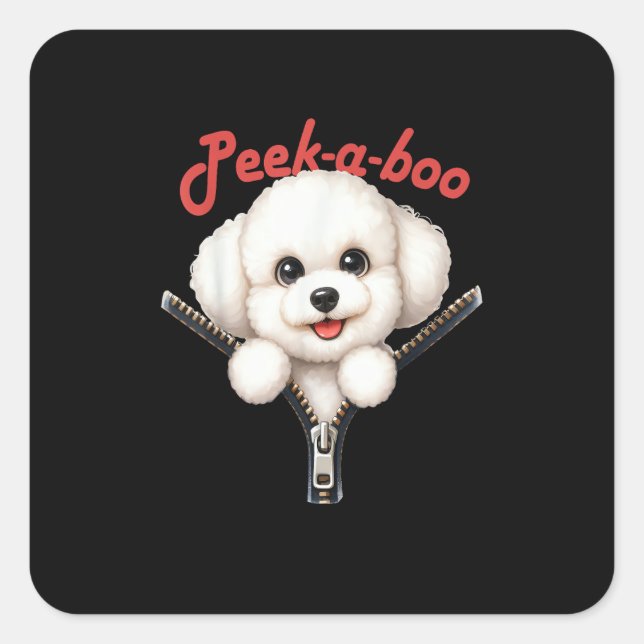Funny - Peekaboo Halloween Quadratischer Aufkleber (Vorderseite)