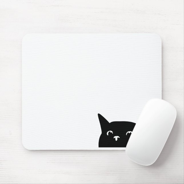 Funny Peeking Cat Mousepad (Mit Mouse)