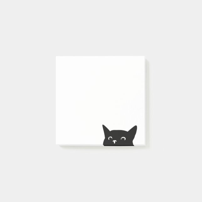 Funny Peeking Cat Post-it Klebezettel (Vorderseite)