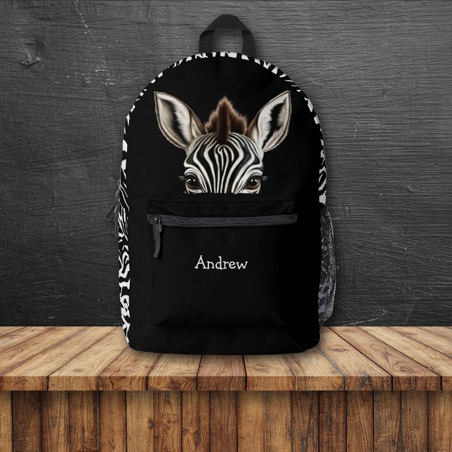 Funny Peeking Zebra Bedruckter Rucksack (Von Creator hochgeladen)