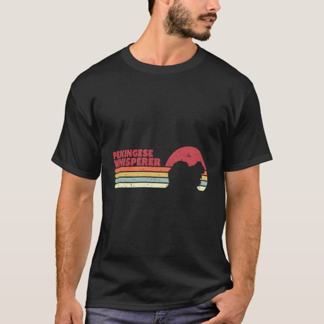 Funny Pekingese Whisperer Retro T-Shirt (Vorderseite)