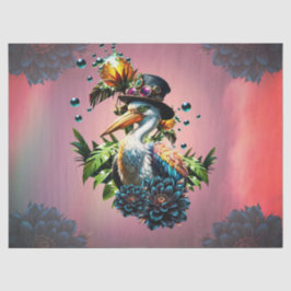 Funny pelican mit Steamponhut Seidenpapier