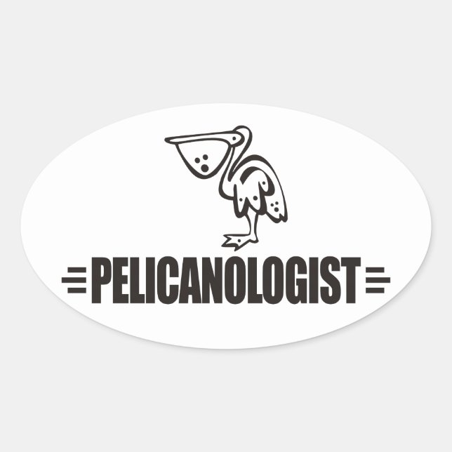 Funny Pelican Ovaler Aufkleber (Vorderseite)
