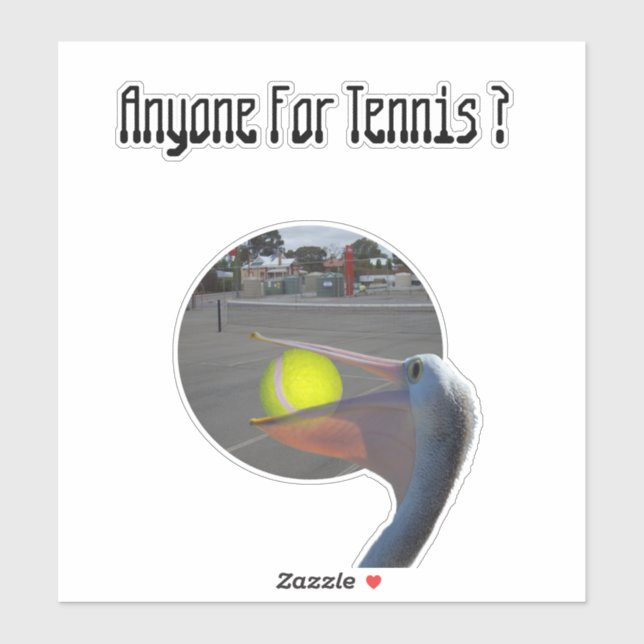 Funny Pelican Tennis Player, Aufkleber (Blatt)