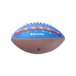 Funny pelicans ruderender Cartoon Football