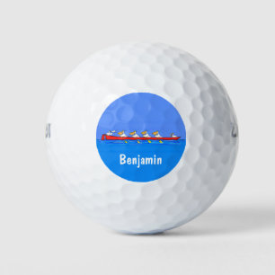 Funny pelicans ruderender Cartoon Golfball