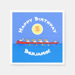 Funny pelicans ruderender Cartoon Serviette