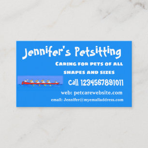 Funny pelicans ruderender Cartoon Visitenkarte