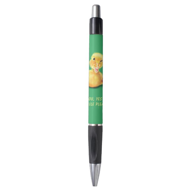 Funny Pen mit Happy Playful Duck - Lächeln Kugelschreiber (Vorderseite Vertikal)