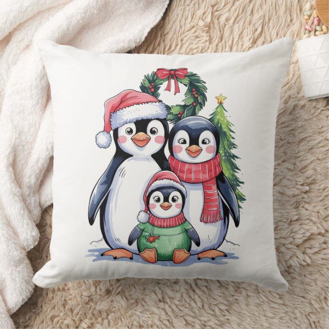 Funny Penguin Christmas Matching Familie Pajamas Kissen (Decke)