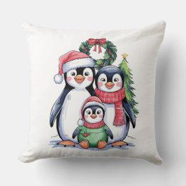 Funny Penguin Christmas Matching Familie Pajamas Kissen
