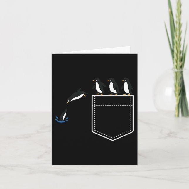 Funny Penguin Cket Cute Diving Penguin Animal Love Karte (Vorderseite)
