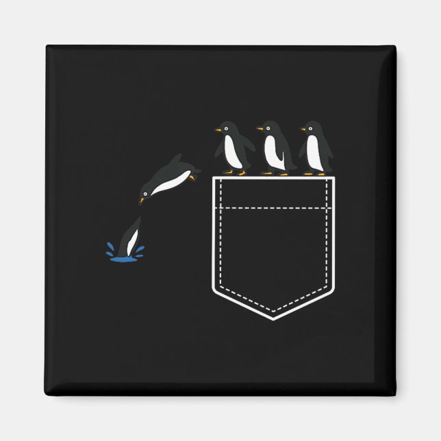 Funny Penguin Cket Cute Diving Penguin Animal Love Magnet (Vorne)
