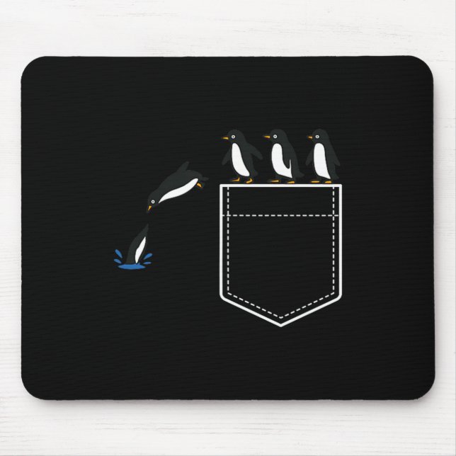 Funny Penguin Cket Cute Diving Penguin Animal Love Mousepad (Vorne)