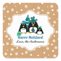 Funny Penguin Familie Custom Weihnachtskleber
