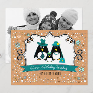 Funny Penguin Familienweihnachtskarte Feiertagskarte