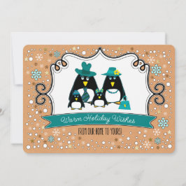Funny Penguin Familienweihnachtskarten Feiertagskarte