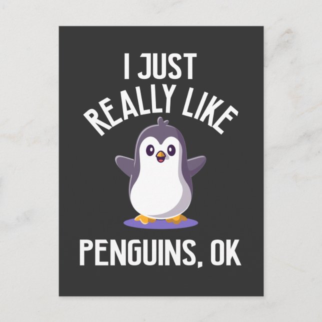 Funny Penguin Liebhaber Niedlicher Kawaii Zootier Postkarte (Vorderseite)