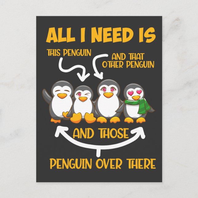 Funny Penguin Lover Ice Birds Enthusiast Postkarte (Vorderseite)