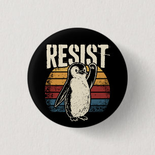 Funny Penguin Resist Cool Penguins Residenz Button