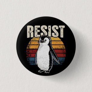 Funny Penguin Resist Cool Penguins Residenz Button
