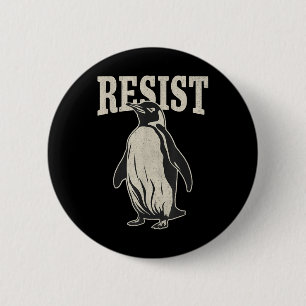 Funny Penguin Resist Cool Penguins Residenz Button