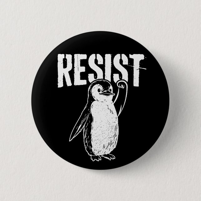 Funny Penguin Resist Cool Penguins Residenz Button (Vorderseite)