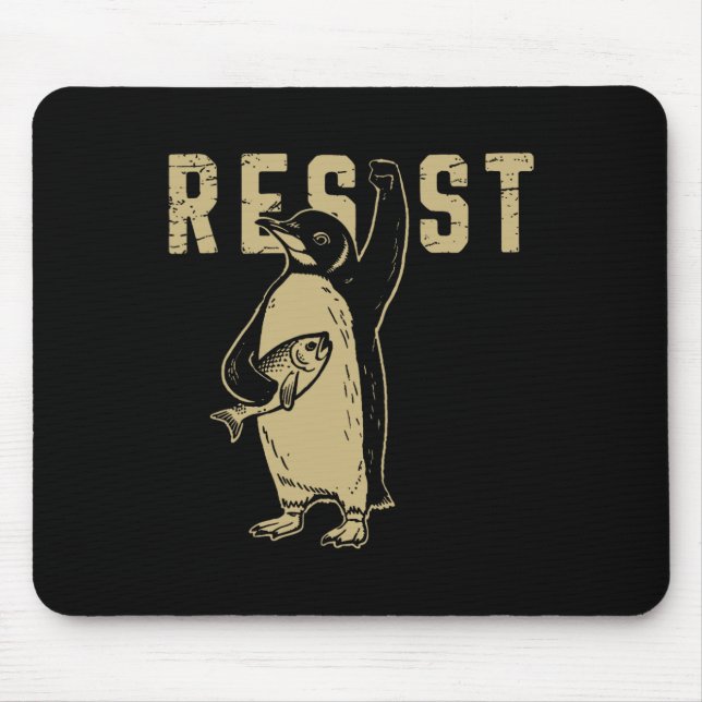 Funny Penguin Resist Coole Pinguine Residence Shir Mousepad (Vorne)