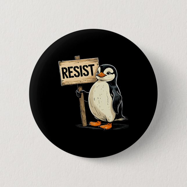 Funny Penguin Resist Coole Pinguine Residenz 1 Button (Vorderseite)