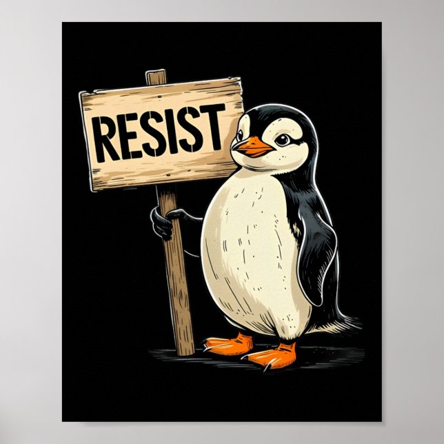 Funny Penguin Resist Coole Pinguine Residenz 1 Poster (Vorne)
