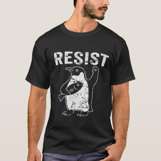 Funny Penguin Resist Shirt Vintag Protest Grafik
