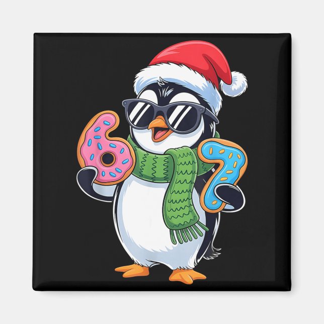 Funny Penguin Six Seven 67 Ice Cream Christmas Boy Magnet (Vorne)