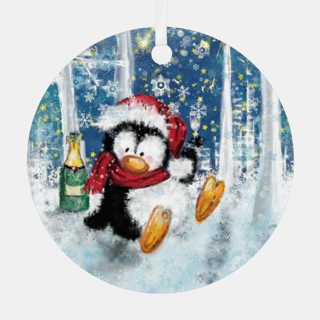 Funny Penguin Weihnachtsschmuck (Rückseite)