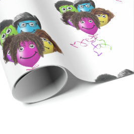 Funny People Balloon Group Geschenkpapier