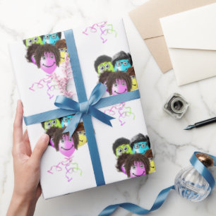 Funny People Birthday Balloon Group Geschenkpapier