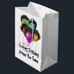 Funny People Birthday Balloons Mittlere Geschenktüte<br><div class="desc">Balloons mit Lächeln,  Augenballen und Haaren auf weißem Hintergrund zum Geburtstag. Die Hintergrundfarbe kann geändert werden. Text ist bearbeitbar.</div>