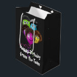 Funny People Birthday Balloons Mittlere Geschenktüte<br><div class="desc">Balloons mit Lächeln,  Augenballen und schwarzem Haar zum Geburtstag. Die Hintergrundfarbe kann geändert werden. Text ist bearbeitbar.</div>
